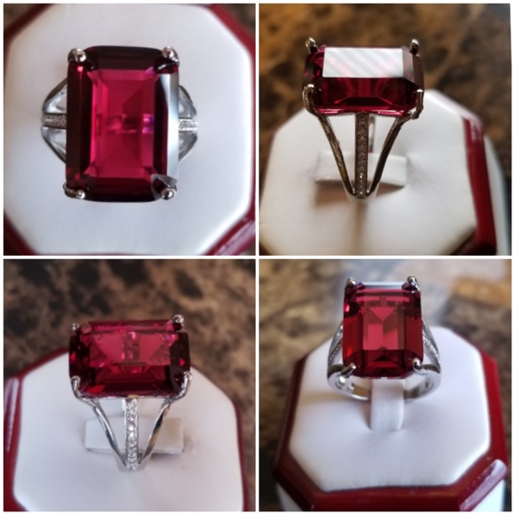 21ct pink Rubilite Tourmaline Ring Size 8 - Picture 2 of 7